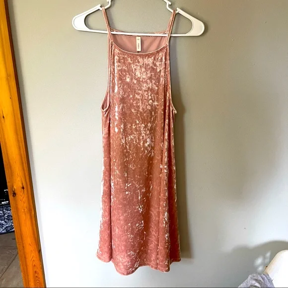 Dresses | Womens Crushed Velvet Dress Light Pink | Poshmark